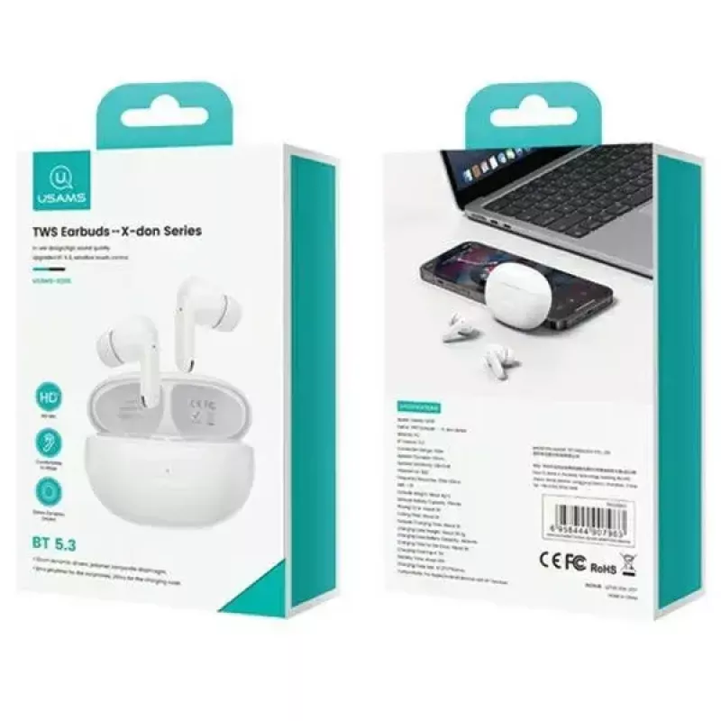 Auriculares Bluetooth Usams TW S 5.3 X-Don doble micrófono lila