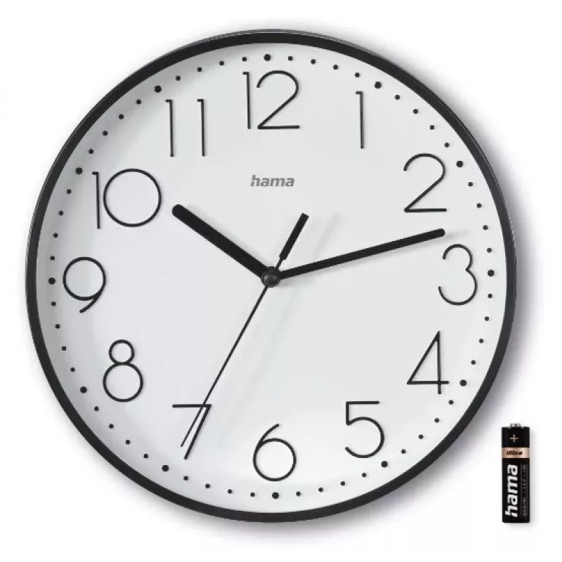 Hama Salina Reloj de cuarzo redondo Negro, Blanco