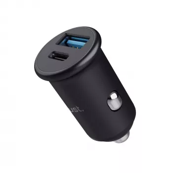 Mechero Trust Maxo Universal negro carga rápida coche 12-24V