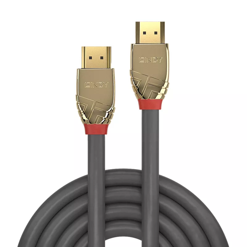 Lindy 37868 Gold Line cable HDMI con Ethernet, HDMI (M) a HDMI (M), 20 m, 4K, triple aislamiento, gris