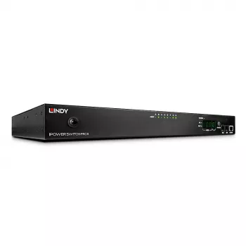 Lindy IPower Switch Pro 8 (gestión de energía por IP), interior, conector hembra C14, negro, acero, 8 tomas de red, sobrecalentamiento