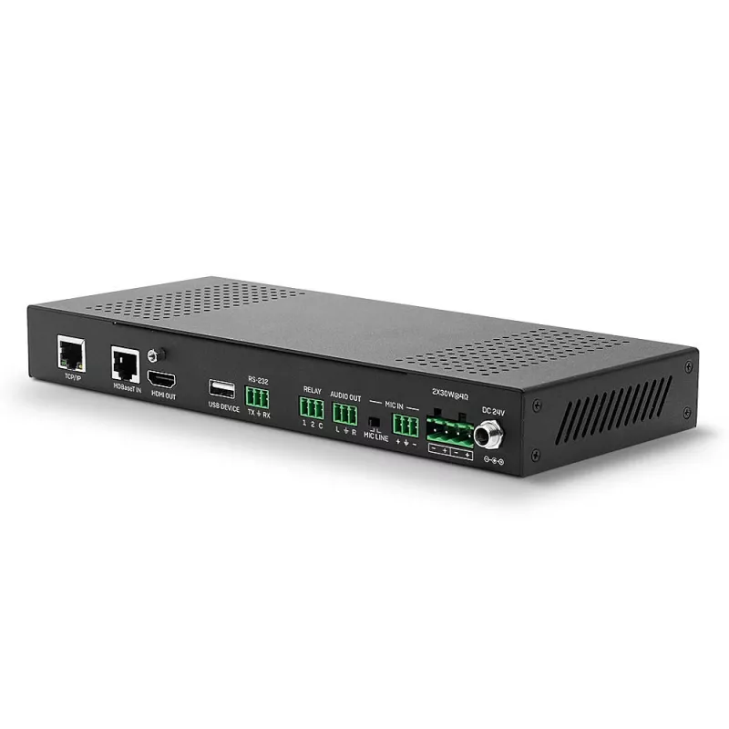 Lindy sistema de presentación HDBaseT con panel de control, 3840 x 2160 píxeles, transmisor y receptor AV, 70 m, con cable, negro, blanco, HDCP