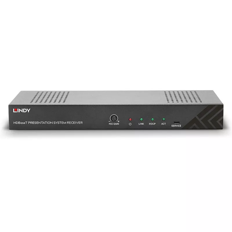 Lindy sistema de presentación HDBaseT con panel de control, 3840 x 2160 píxeles, transmisor y receptor AV, 70 m, con cable, negro, blanco, HDCP