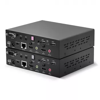 Lindy extensor Cat.6 de 100 m HDMI, USB y RS-232 de doble cabezal