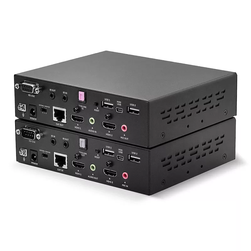 Lindy extensor Cat.6 de 100 m HDMI, USB y RS-232 de doble cabezal
