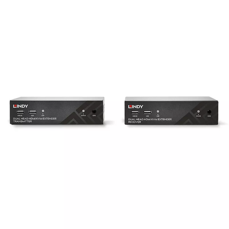 Lindy extensor Cat.6 de 100 m HDMI, USB y RS-232 de doble cabezal