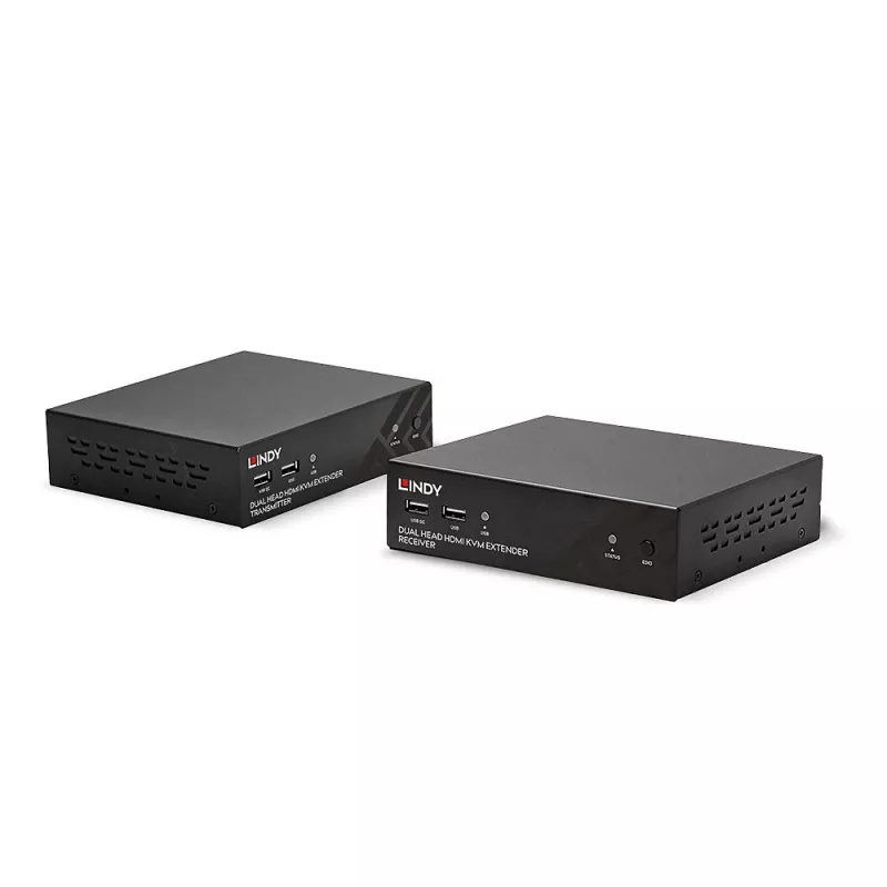 Lindy extensor Cat.6 de 100 m HDMI, USB y RS-232 de doble cabezal