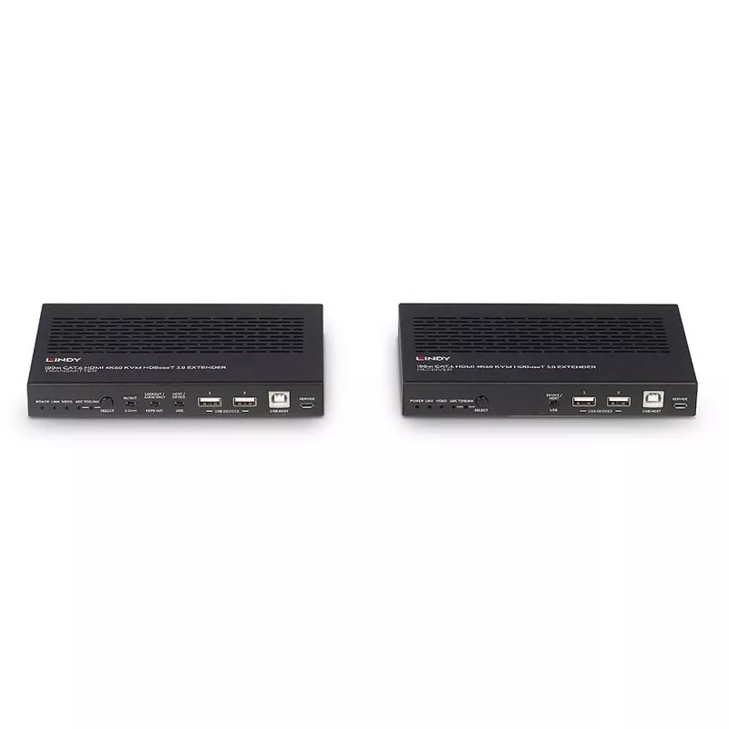Lindy extensor KVM HDBaseT 3.0 Cat.6A de 100 m HDMI 4K60, audio, IR y RS-232