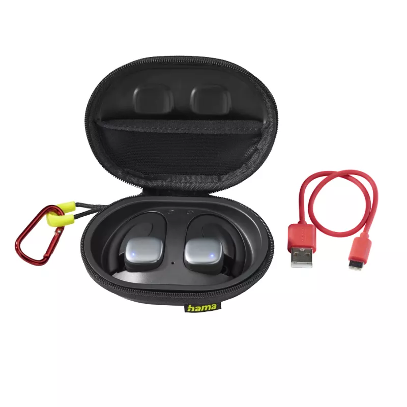 Hama Spirit Athletics Auricular True Wireless Stereo (TWS) con gancho deportivo Bluetooth Negro