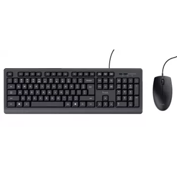 Trust TKM-250 Teclado ratón incluido Oficina USB QWERTZ Alemán Negro