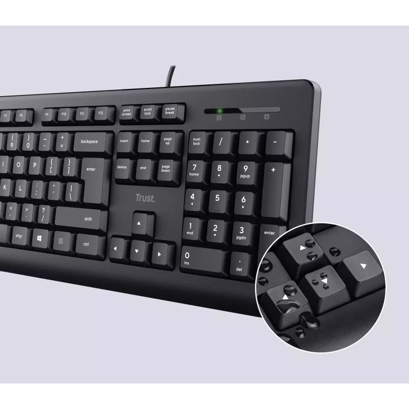 Trust TKM-250 Teclado ratón incluido Oficina USB QWERTZ Alemán Negro