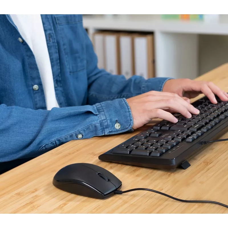 Trust TKM-250 Teclado ratón incluido Oficina USB QWERTZ Alemán Negro