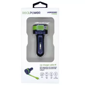 Cargador móvil RealPower 257635 Universal Negro Verde