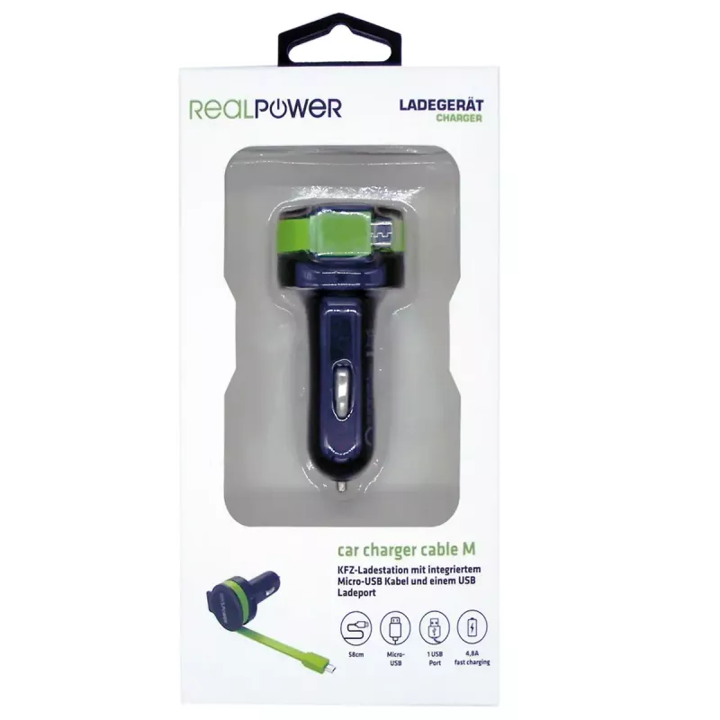 Cargador móvil RealPower 257635 Universal Negro Verde