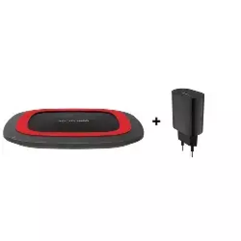 Cargador inalámbrico RealPower FreeCharge-10 Smartphone Negro Rojo