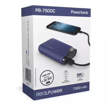 Batería portátil RealPower PB-7500C 7500 mAh