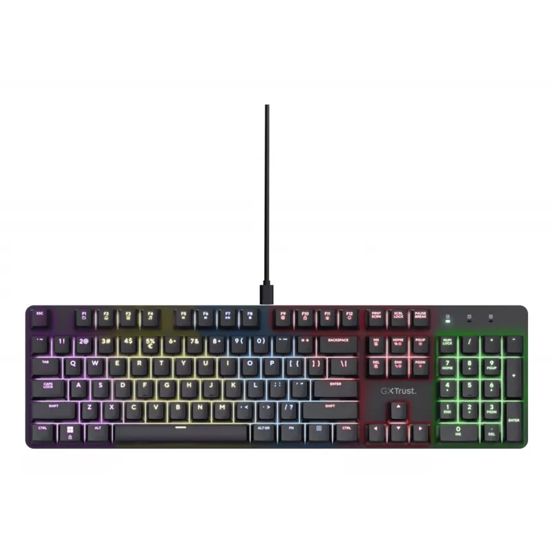 Teclado gaming Trust GXT 871 Zora mecánico USB RGB negro