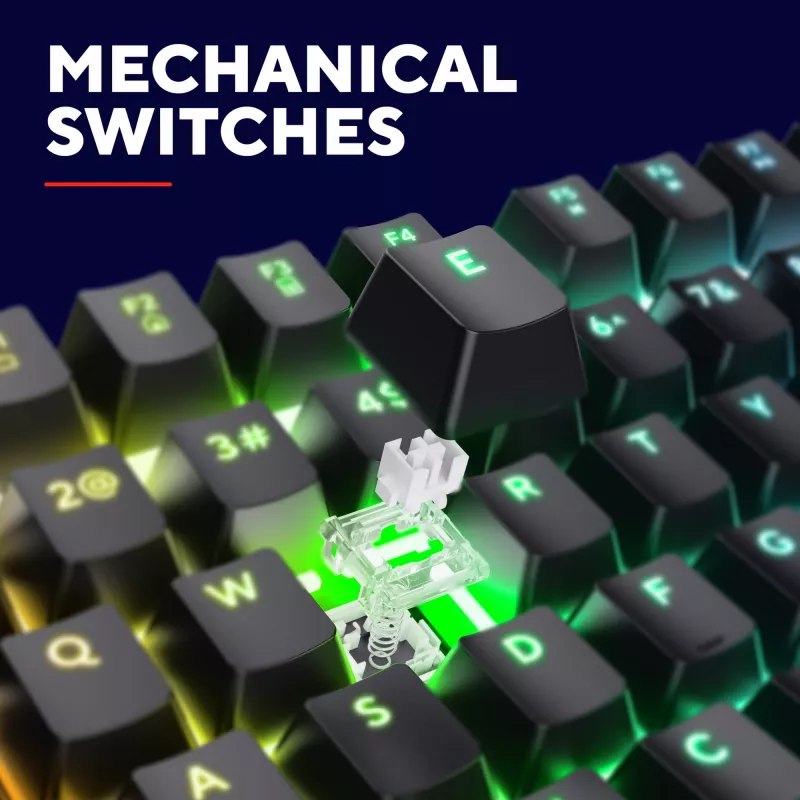 Teclado gaming Trust GXT 871 Zora mecánico USB RGB negro