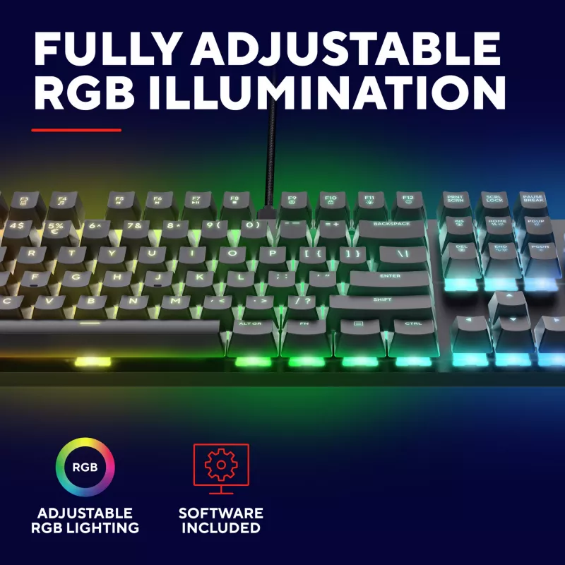 Teclado gaming Trust GXT 871 Zora mecánico USB RGB negro