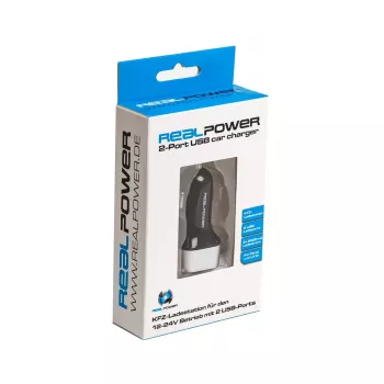 Cargador móvil RealPower 176635 universal negro plata