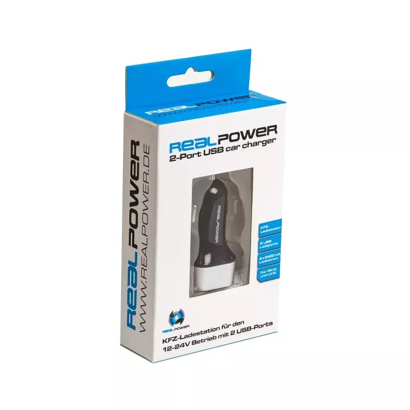 Cargador móvil RealPower 176635 universal negro plata