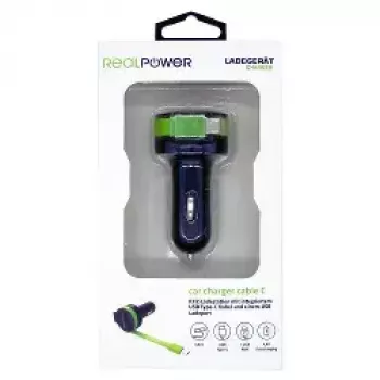 Cargador móvil RealPower 257636 universal negro verde