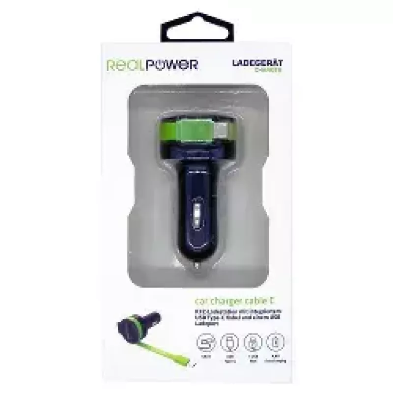 Cargador móvil RealPower 257636 universal negro verde
