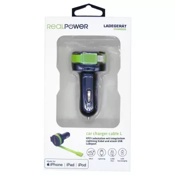 Cargador móvil RealPower 257637 universal negro verde