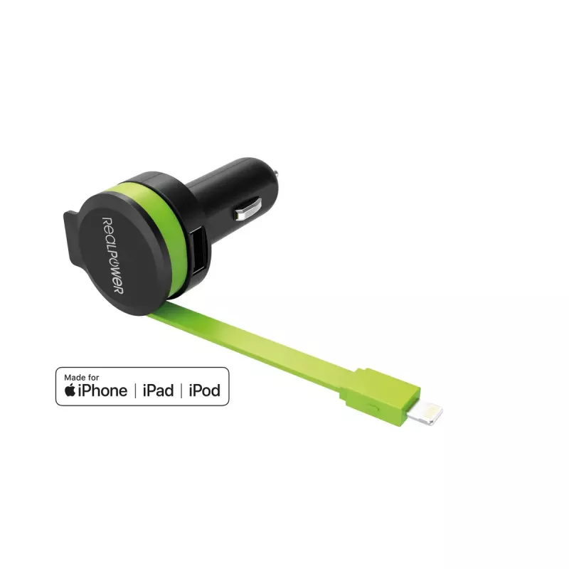 Cargador móvil RealPower 257637 universal negro verde