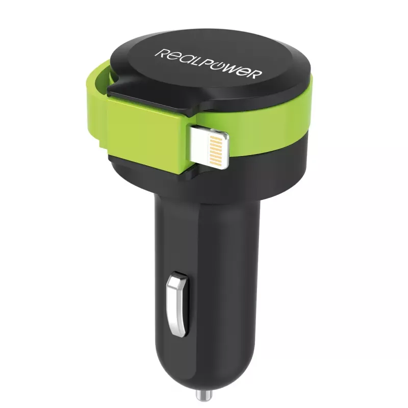 Cargador móvil RealPower 257637 universal negro verde