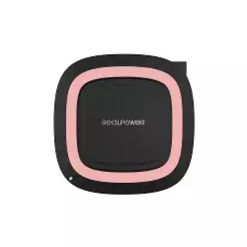RealPower FreeCharge-10 Estación de carga inalámbrica con adaptador, negro/rosa (266105)