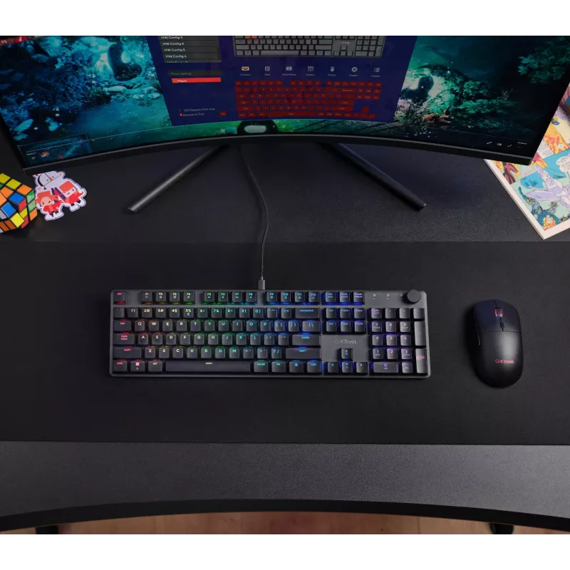 Teclado gaming Trust GXT 866 Torix mecánico USB QWERTZ negro