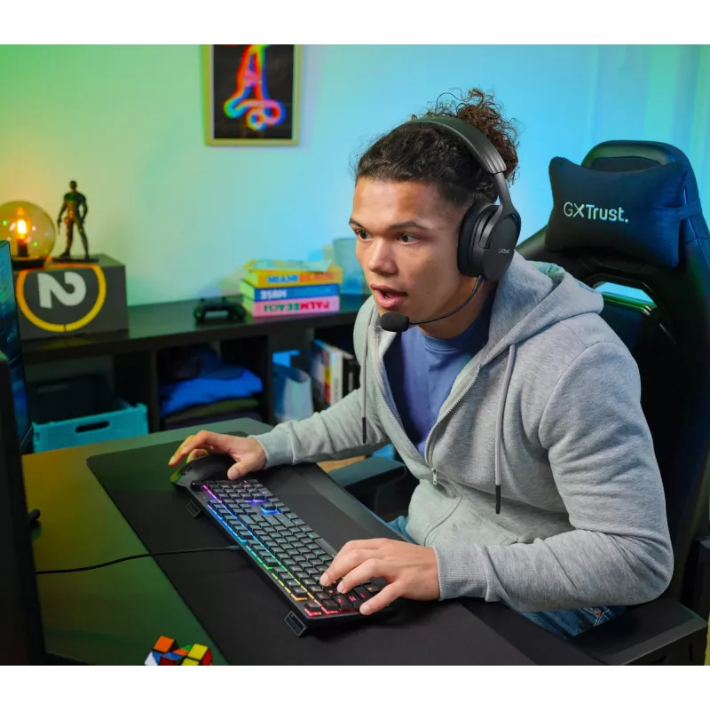 Teclado gaming Trust GXT 866 Torix mecánico USB QWERTZ negro