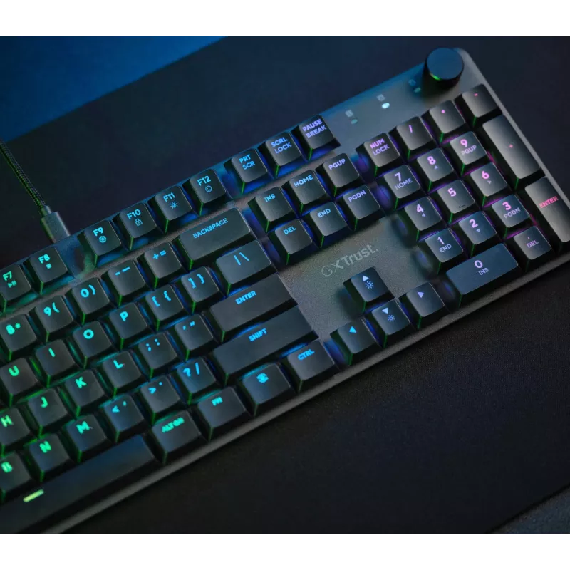 Teclado gaming Trust GXT 866 Torix mecánico USB QWERTZ negro