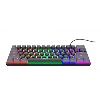 Teclado gaming Trust GXT 867 Acira USB QWERTZ alemán negro gris 60% mecánico RGB