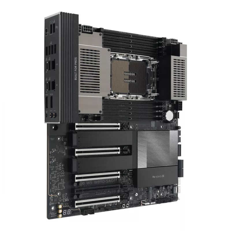 Placa base ASUS PRO WS W890-SAGE — Intel W890, LGA 4710-2, CEB, 8× DIMM, DDR5, Quad-channel, Ethernet 2.5G y 10G