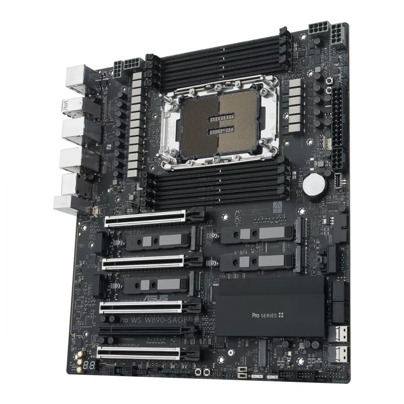 Placa base ASUS PRO WS W890-SAGE — Intel W890, LGA 4710-2, CEB, 8× DIMM, DDR5, Quad-channel, Ethernet 2.5G y 10G
