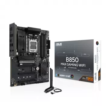 Placa base ASUS B850 MAX GAMING WIFI Socket AM5 ATX, AMD B850, DDR5, 4 DIMM, 256 GB, Wi‑Fi 6E, Ethernet 2.5Gb