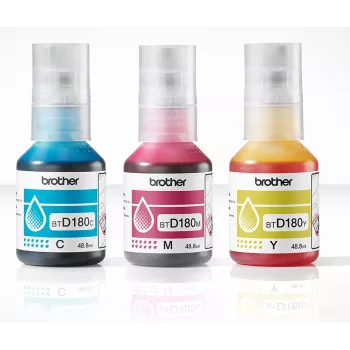 Botellas de tinta originales Brother BTD180CLVAL 3 uds. Cian Magenta Amarillo