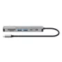 Manhattan dock/hub USB-C con lector de tarjetas, conexiones (x5): HDMI, USB-A (x2) y USB-C (x2), con Power Delivery (PD) 100W – requiere cargador USB-C externo (no incluido). Alimentado por USB (no requiere fuente de alimentación externa) cuando no se utiliza PD