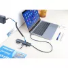 Manhattan dock/hub USB-C con lector de tarjetas, conexiones (x5): HDMI, USB-A (x2) y USB-C (x2), con Power Delivery (PD) 100W – requiere cargador USB-C externo (no incluido). Alimentado por USB (no requiere fuente de alimentación externa) cuando no se utiliza PD
