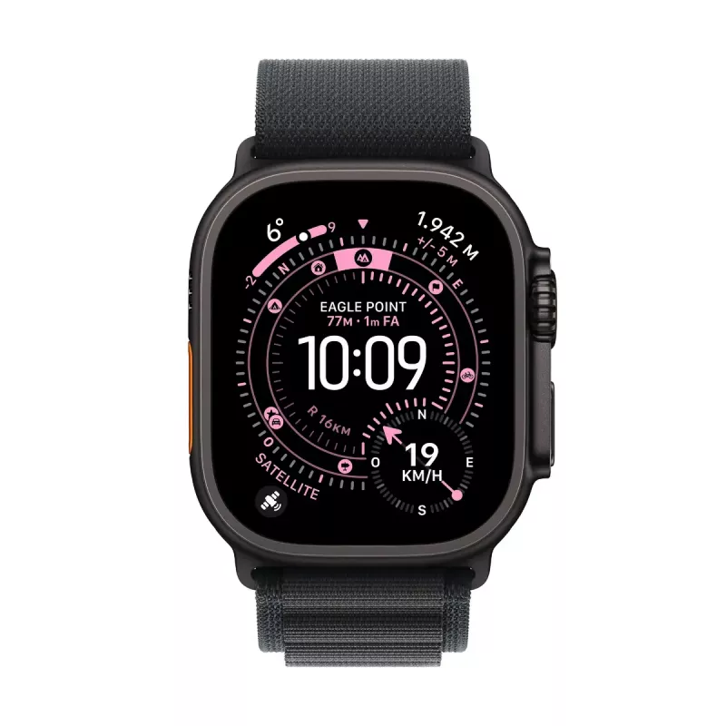 Apple Watch Ultra 3 GPS + Cellular 49mm Caja de titanio negro con correa Alpine Loop negra - Small
