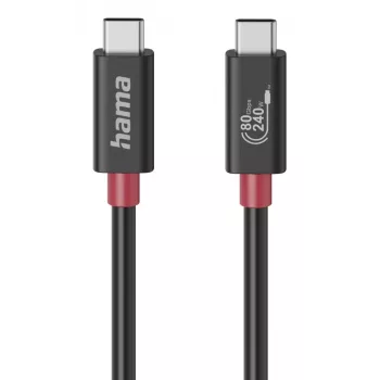 Cable USB-C Hama, E-Marker, USB4 Gen4, 80 Gbit/s, 5 A, 240 W, 1,00 m
