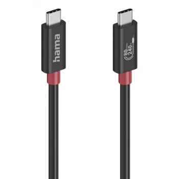 Cable USB-C Hama, E-Marker, USB4 Gen4, 80 Gbit/s, 5 A, 240 W, 1,00 m