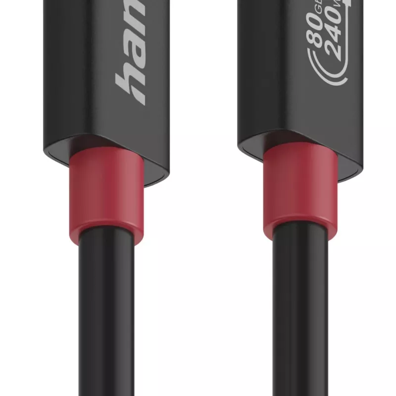 Cable USB-C Hama, E-Marker, USB4 Gen4, 80 Gbit/s, 5 A, 240 W, 1,00 m