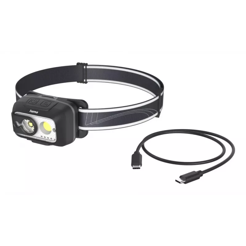Linterna frontal Hama HL500-C negra, gris LED