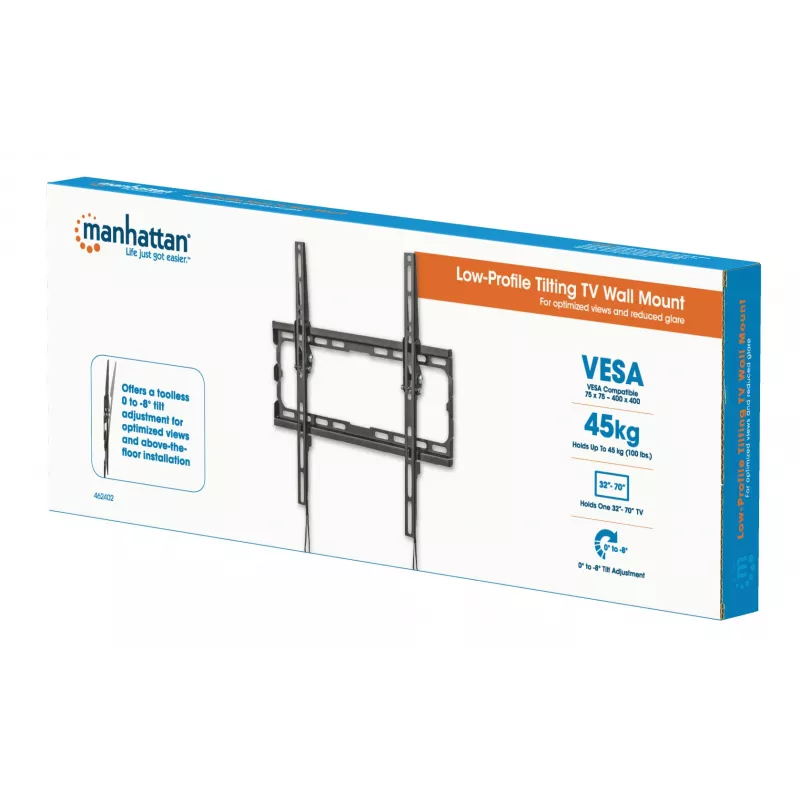 Manhattan 462402 Soporte de pared inclinable para TV de 32-70 pulgadas, máx. 45 kg
