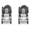 Cable de red Intellinet, Cat6, 0,5 m, negro, CCA, U/UTP, PVC, RJ45, contactos dorados, protección antienganches sin lengüeta, protección antiacodaduras moldeada, garantía de por vida