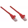 Cable de red Intellinet, Cat6, 1 m, rojo, CCA, U/UTP, PVC, RJ45, contactos dorados, funda antiacodaduras, conector moldeado, garantía de por vida