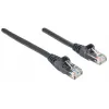Cable de red Intellinet, Cat6, 1 m, negro, CCA, U/UTP, PVC, RJ45, contactos dorados, protección antienganches, funda antiacodaduras, garantía de por vida